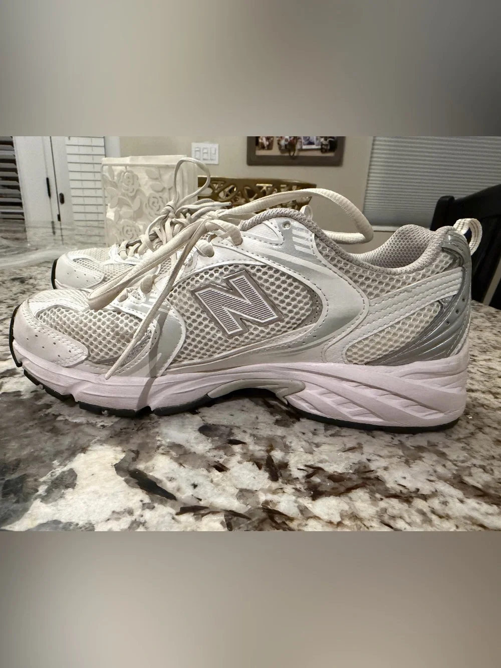 New Balance Women’s 530 Sneakers in White and Light Gray